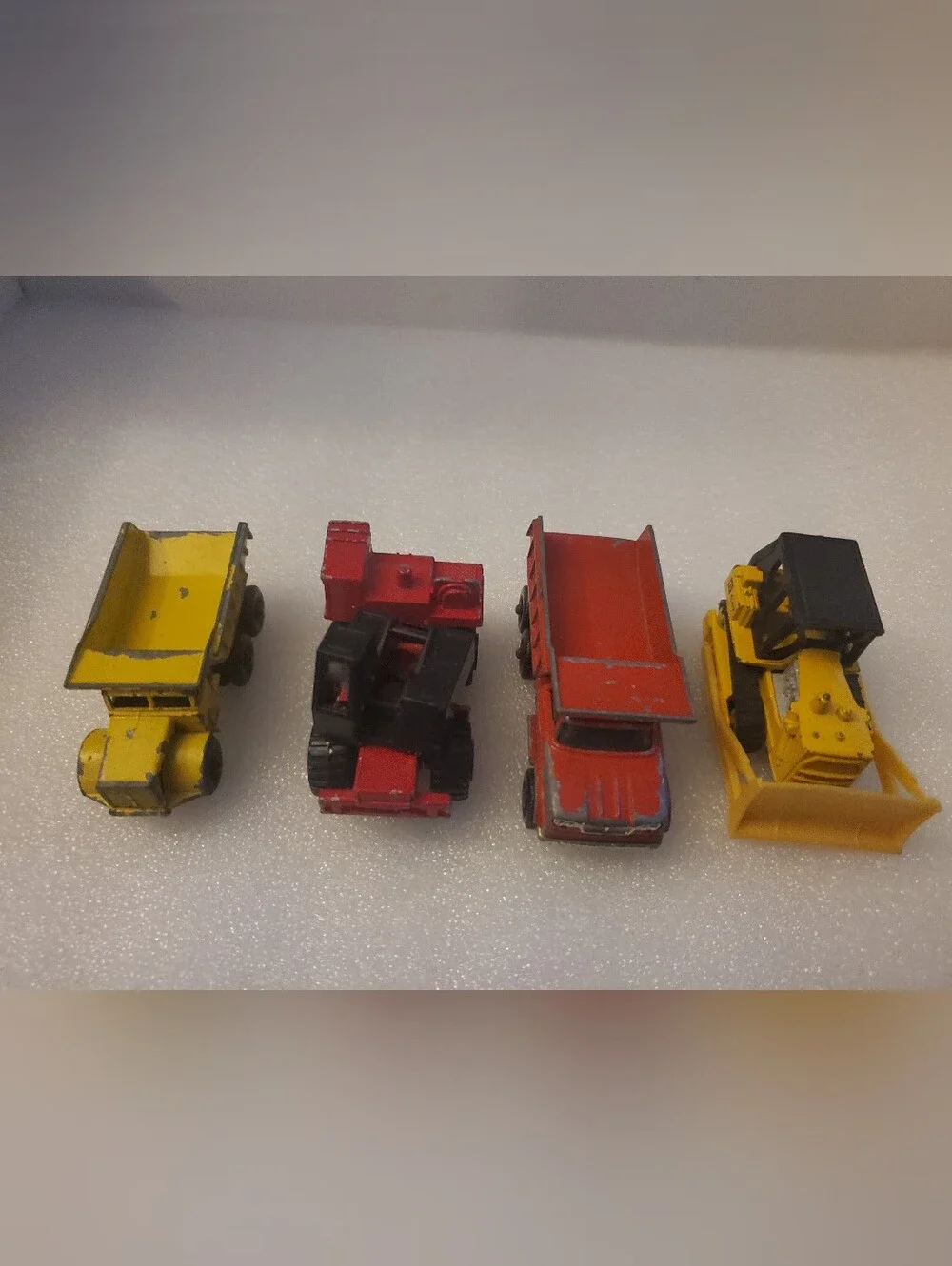 4 Vintage Matchbox Lesney Various Diecast Toy Construction Vehicles Lot